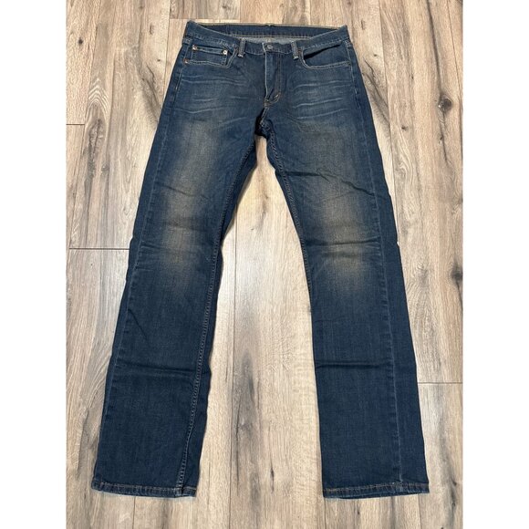 Levis Mens 559 Slim Fit Stretch Denim Jeans W32 L36 Dark Wash - Picture 1 of 8